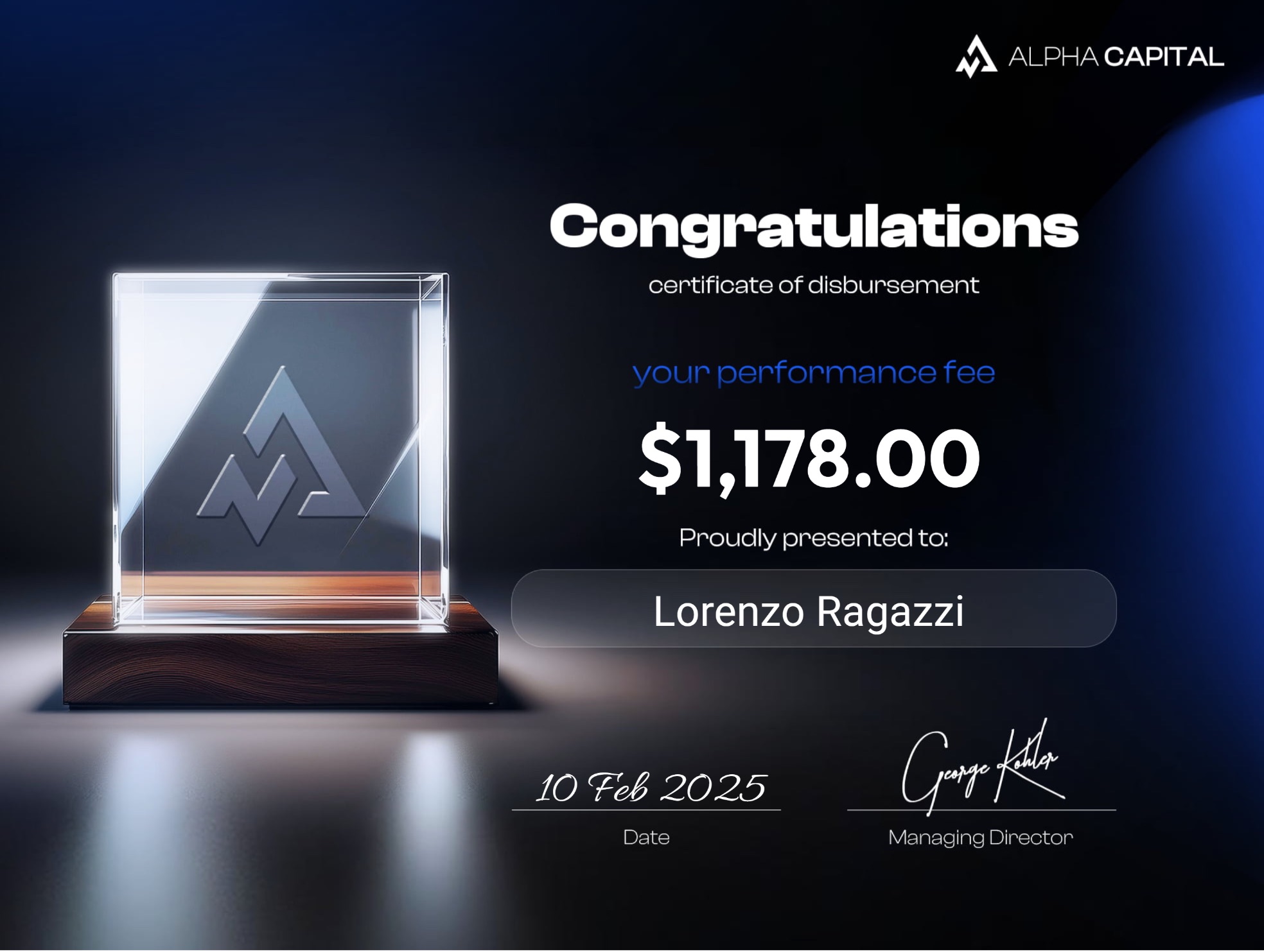 Prova 4 payout